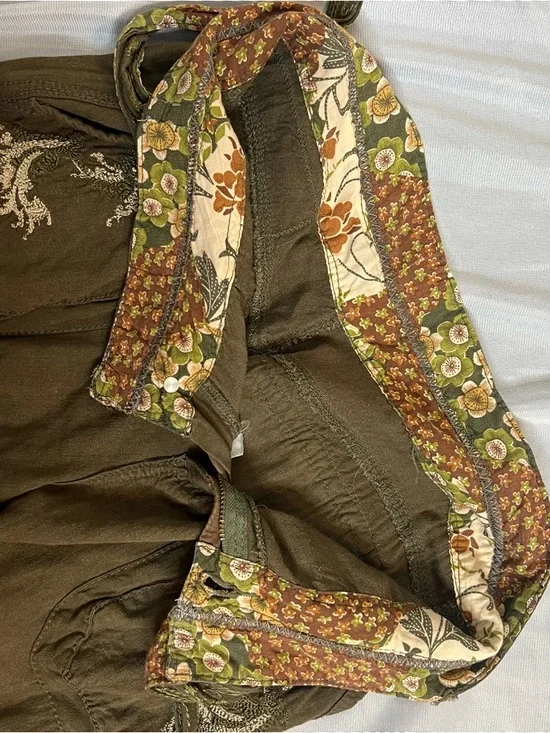 Miss Me Y2K Low Rise Green Embroidered Boho Pants 32/34” Boho Skater Festival - Picture 13 of 16